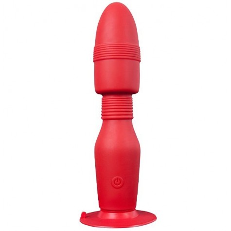 Красная анальная пробка с вибрацией MENZSTUFF VIBRATING BUTT PLUG 8.5INCH - 21,5 см.