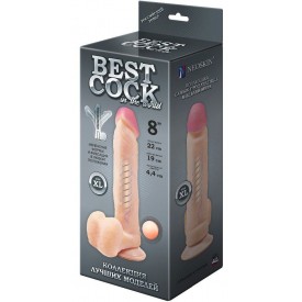 Телесный фаллоимитатор на присоске F&F BEST COCK 8 - 22 см.