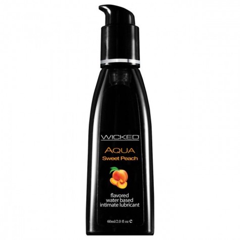 Лубрикант с ароматом спелого персика WICKED AQUA Sweet Peach - 60 мл.