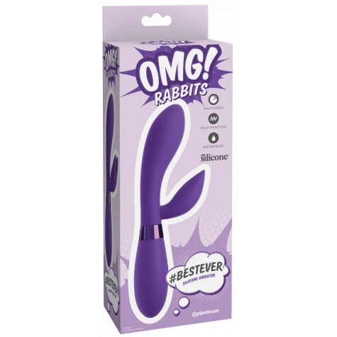 Фиолетовый вибратор-кролик #bestever Silicone Vibrator - 21,2 см.