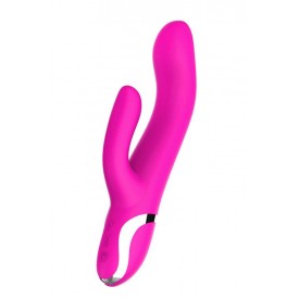 Розовый вибратор-кролик NAGHI NO.43 RECHARGEABLE DUO VIBRATOR - 23 см.